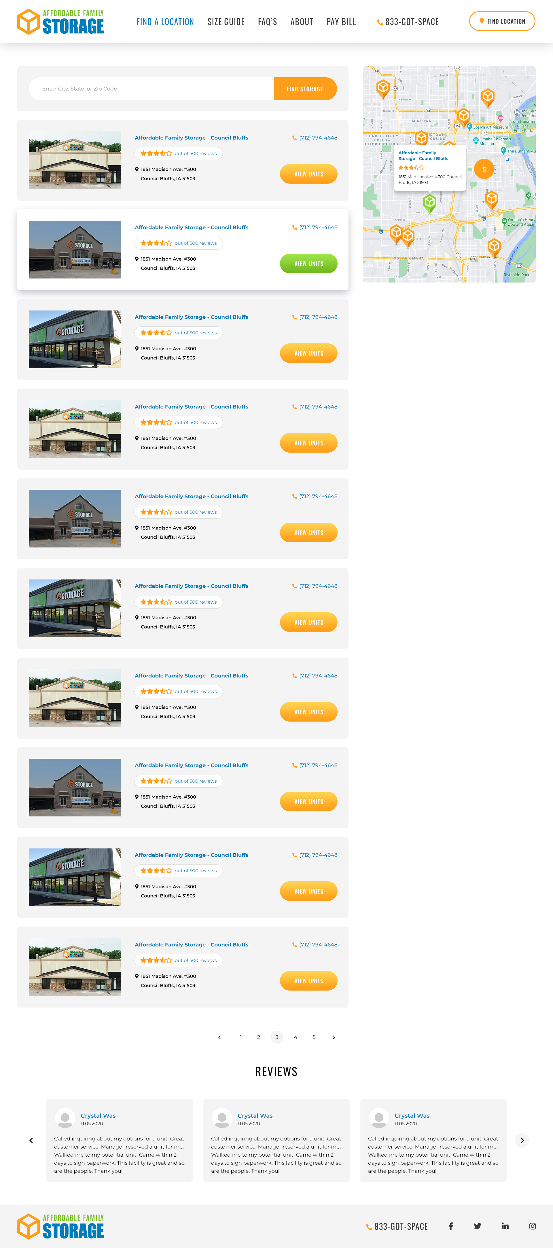 Redesigned location finder with map